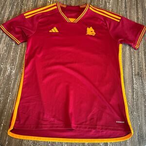 Adidas AS Roma 23/24 Home Soccer Stadium Jersey Men’s Size L Red Orange